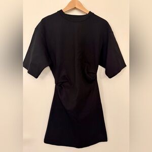STAUD Truman Black Short Sleeve Mini Dress